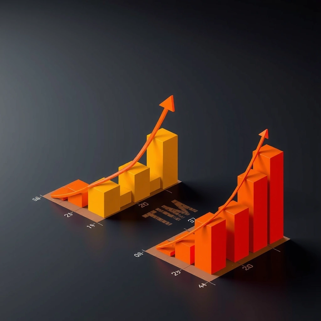 Data visualization graph showing growth metrics